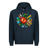 Navy teacher sunflower Premium Hoodie - texasbilliewilder