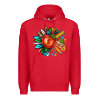 Red teacher sunflower Premium Hoodie - texasbilliewilder