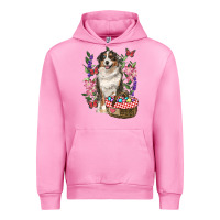 Fuchsia Pink Easter Aussie Australian Shepherd Urban Hoodie - RanaPortraitStore