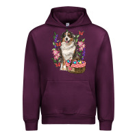 Mauve Wine Easter Aussie Australian Shepherd Urban Hoodie - RanaPortraitStore