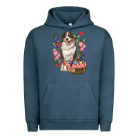 Pigment Midnight Navy Easter Aussie Australian Shepherd Urban Hoodie - RanaPortraitStore