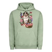 Pigment Oil Green Easter Aussie Australian Shepherd Urban Hoodie - RanaPortraitStore