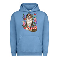 Pigment Pebble Blue Easter Aussie Australian Shepherd Urban Hoodie - RanaPortraitStore