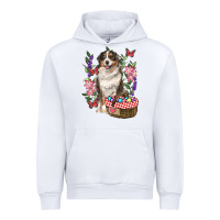 White Easter Aussie Australian Shepherd Urban Hoodie - RanaPortraitStore
