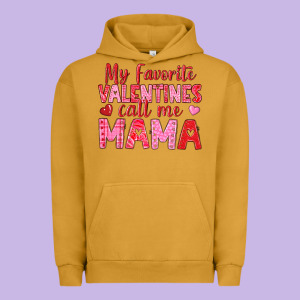 My Favorite Valentines Call Me Mama Urban Hoodie Designed By Texasbilliewilder
