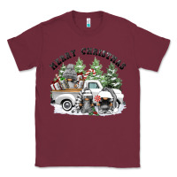 Burgundy merry christmas gnomies Classic Tee - FaDigitalArtStudio