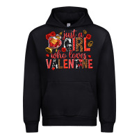 Black just a girl who loves valentine Urban Hoodie - texasbilliewilder