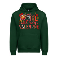 Forest Green just a girl who loves valentine Urban Hoodie - texasbilliewilder