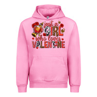 Fuchsia Pink just a girl who loves valentine Urban Hoodie - texasbilliewilder