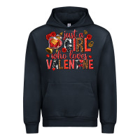 Navy just a girl who loves valentine Urban Hoodie - texasbilliewilder