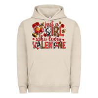 Pigment French Oak just a girl who loves valentine Urban Hoodie - texasbilliewilder