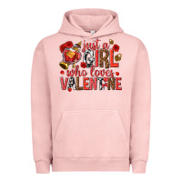 Pigment Salmon just a girl who loves valentine Urban Hoodie - texasbilliewilder