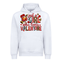 White just a girl who loves valentine Urban Hoodie - texasbilliewilder