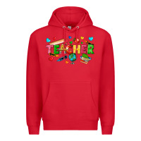Red teacher Premium Hoodie - texasbilliewilder