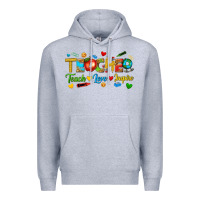 Heather Grey teacher teach love inspire tbw Premium Hoodie - texasbilliewilder