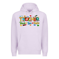 Lilac teacher teach love inspire tbw Premium Hoodie - texasbilliewilder