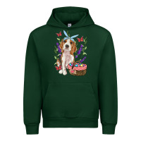 Forest Green Easter Beagle Urban Hoodie - RanaPortraitStore