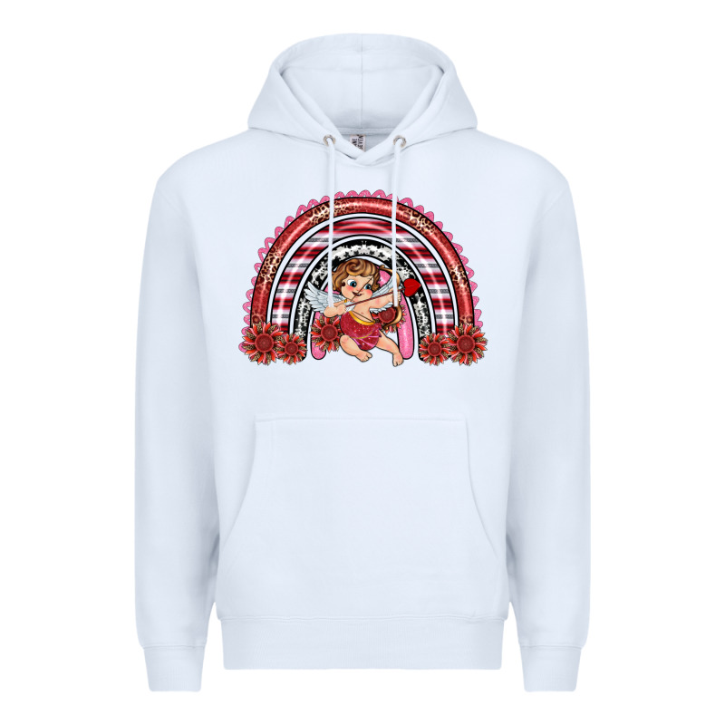 Valentine's Day Cupid Rainbow Premium Hoodie by RanaPortraitStore | Teevron