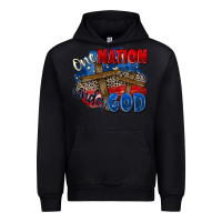 Black one nation under god Urban Hoodie - Zillion Design Studio