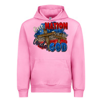 Fuchsia Pink one nation under god Urban Hoodie - Zillion Design Studio