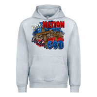 Heather Grey one nation under god Urban Hoodie - Zillion Design Studio