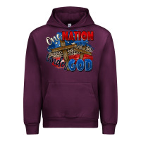 Mauve Wine one nation under god Urban Hoodie - Zillion Design Studio