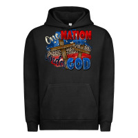 Pigment Black one nation under god Urban Hoodie - Zillion Design Studio