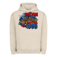Pigment French Oak one nation under god Urban Hoodie - Zillion Design Studio