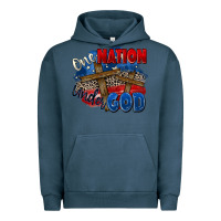 Pigment Midnight Navy one nation under god Urban Hoodie - Zillion Design Studio