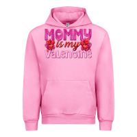 Fuchsia Pink mommy is valentine Urban Hoodie - texasbilliewilder