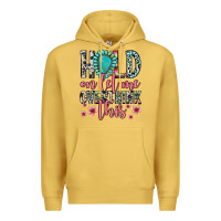 Antique Gold hold on let me overthink this Premium Hoodie - Zillion Design Studio