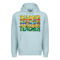 Blue Mist teacher teacher teacher Premium Hoodie - texasbilliewilder