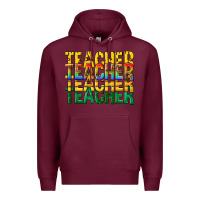 Burgundy teacher teacher teacher Premium Hoodie - texasbilliewilder