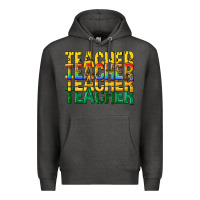 Charcoal Heather teacher teacher teacher Premium Hoodie - texasbilliewilder