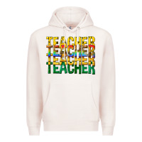 Pale Pink teacher teacher teacher Premium Hoodie - texasbilliewilder