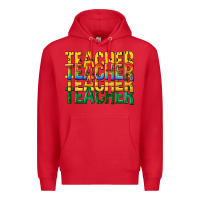 Red teacher teacher teacher Premium Hoodie - texasbilliewilder