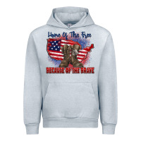 Heather Grey home of the free because of the brave Urban Hoodie - Zillion Design Studio