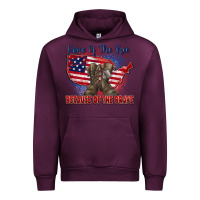 Mauve Wine home of the free because of the brave Urban Hoodie - Zillion Design Studio