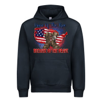 Navy home of the free because of the brave Urban Hoodie - Zillion Design Studio