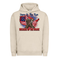 Pigment French Oak home of the free because of the brave Urban Hoodie - Zillion Design Studio