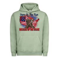 Pigment Oil Green home of the free because of the brave Urban Hoodie - Zillion Design Studio