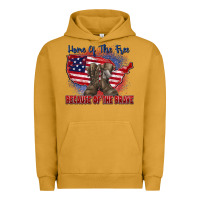 Pigment Peanut Butter home of the free because of the brave Urban Hoodie - Zillion Design Studio