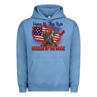 Pigment Pebble Blue home of the free because of the brave Urban Hoodie - Zillion Design Studio