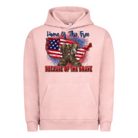 Pigment Salmon home of the free because of the brave Urban Hoodie - Zillion Design Studio