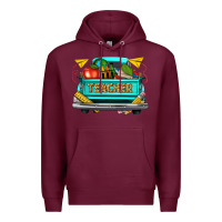 Burgundy teacher truck Premium Hoodie - texasbilliewilder