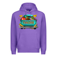 Purple teacher truck Premium Hoodie - texasbilliewilder