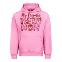 Fuchsia Pink my favorite valentine call me mom Urban Hoodie - texasbilliewilder