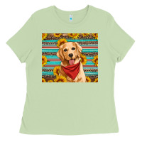 Matcha golden retriever with sunflowers Ladies Tee - Artiststas