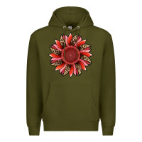 Army Green valentine's day sunflower Premium Hoodie - RanaPortraitStore