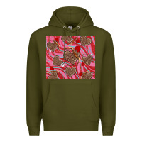 Army Green valentine's day hearts bow and arrow Premium Hoodie - RanaPortraitStore